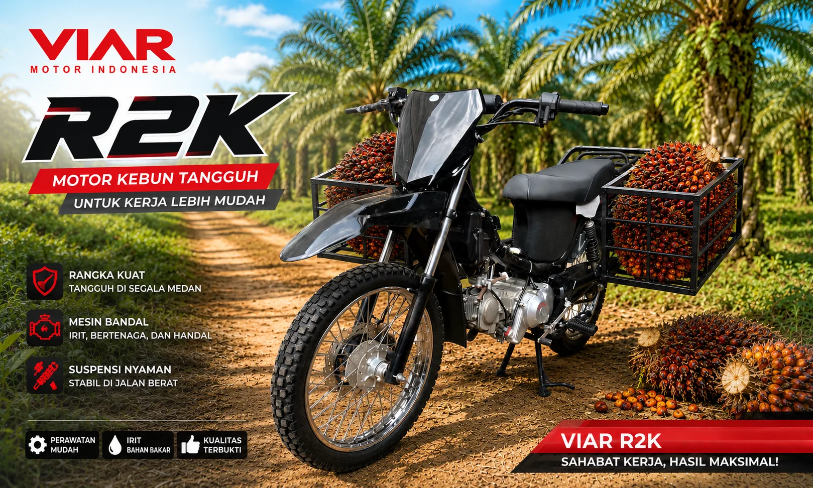 Motor Kebun VIAR R2K: Lincah, Irit dan Fleksibel untuk Angkut Hasil Panen dengan Keranjang Along-Along